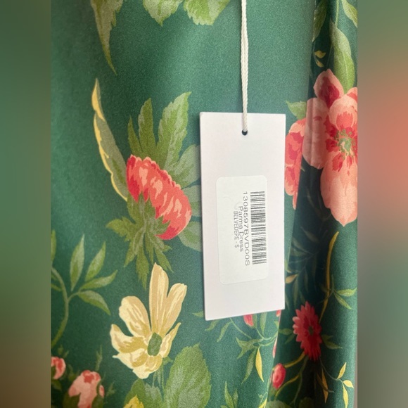 🌺 NWT Reformation Parma Silk Dress in Belvedere Green - Size Small - Picture 10 of 11